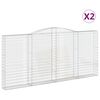 vidaXL Obokane gabion ko&scaron;are 2 kosa 400x30x180/200 cm pocinkano železo