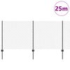 vidaXL Ograja s stebrom Siva 1 x 25 m Jeklo in PVC