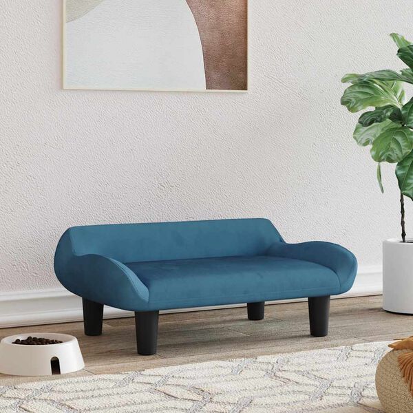 vidaXL Pasja postelja modra 70x40x24 cm žamet