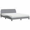 vidaXL Postelja z vzmetnico Dover svetlo siva 160x200 cm blago