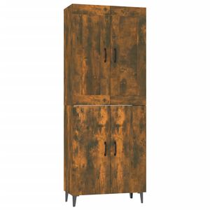 vidaXL Visoka komoda dimljeni hrast 70x34x180 cm inženirski les