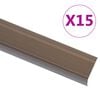 vidaXL Obrobe za stopnice L-oblike 15 kosov aluminij 100 cm rjave