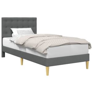 vidaXL Konstrukcija postelje z vzglavjem Temno siva 90 x 190 cm Blago