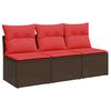 vidaXL | Vrtni kavč | z blazino Rjava 165 x 62 x 69 cm Poly ratan