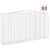 vidaXL Obokane gabion ko&scaron;are 2 kosa 400x50x200/220 cm pocinkano železo
