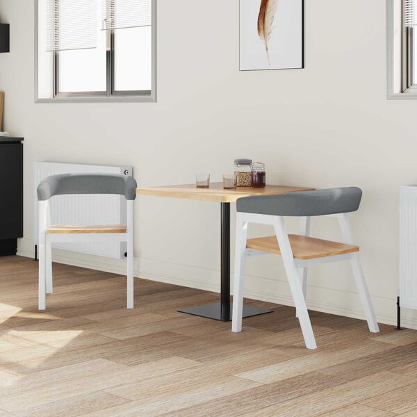 vidaXL Jedilni stoli 2 pcs Bela 54 x 57 x 73 cm Masivno gumovo les