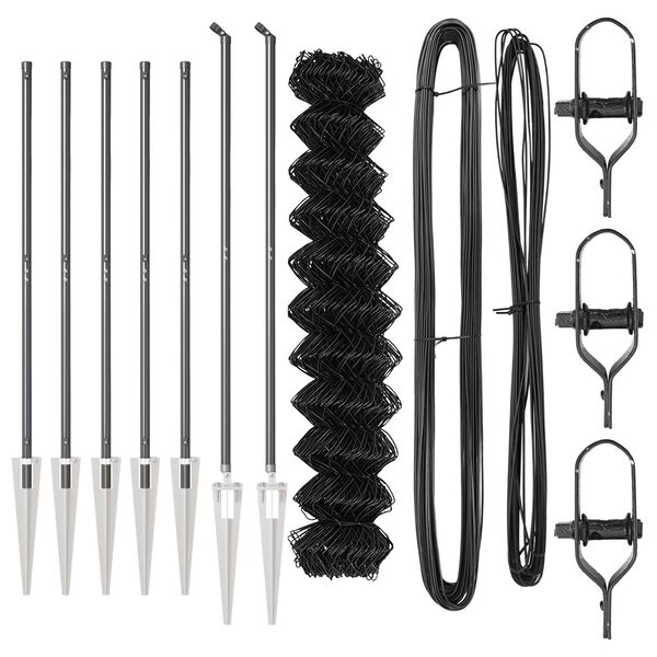 vidaXL Steber ograje. Siva 10 x 1,2 m (40 x 40 mm mreža) Jeklo in PVC