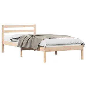 vidaXL Konstrukcija postelje z vzglavjem Rjava 215,5 x 85,5 x 69,5 cm