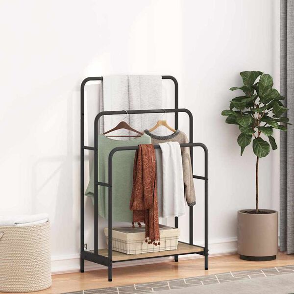 vidaXL Su&scaron;ilnik za oblačila s polico Sonoma hrast 60 x 30 x 100,5 cm