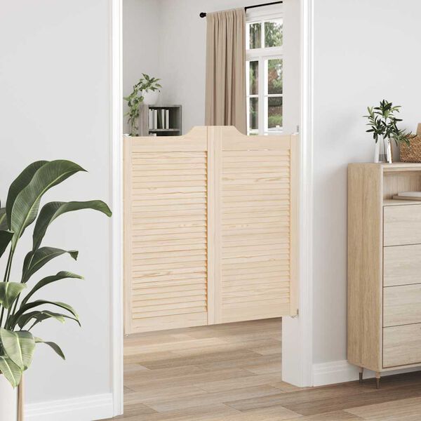 vidaXL Swing Doors Louvred Design 2 para masivni les borovega lesa