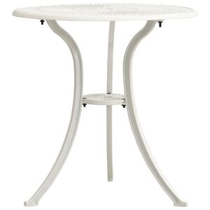 vidaXL Vrtna miza bela 62x62x65 cm liti aluminij