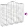 vidaXL Obokane gabion ko&scaron;are 9 kosa 200x30x160/180 cm pocinkano železo