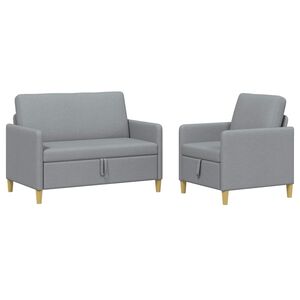 vidaXL Sofa set z shrambo 2 kos Svetlo siva Poliester