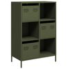 vidaXL Visoka omara olivno zelena 68x39x103,5 cm jeklo