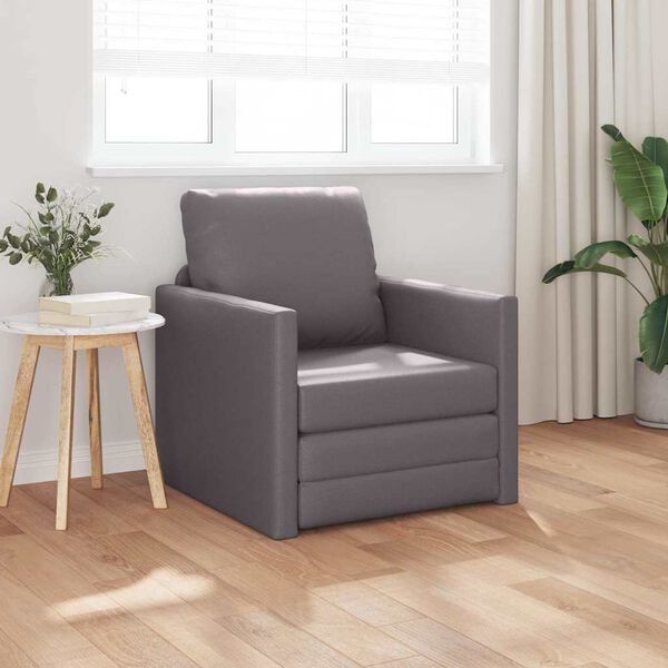 vidaXL Sofa postelja Siva 74 x 77 x 81 cm Žamet