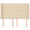 vidaXL Vzglavje z u&scaron;esi krem 147x16x118/128 cm blago