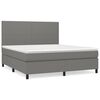 vidaXL Box spring postelja z vzmetnico temno siva 180x200 cm blago