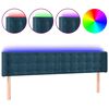 vidaXL LED posteljno vzglavje temno modro 203x16x78/88 cm žamet