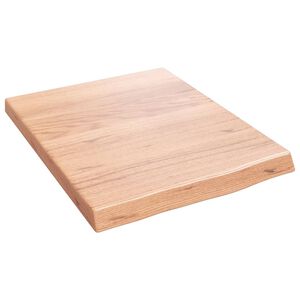vidaXL Stenska polica svetlo rjava 40x50x(2-4) cm trdna hrastovina