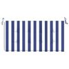 vidaXL Blazina za vrtno klop modro bele črte 120x50x4 cm oxford