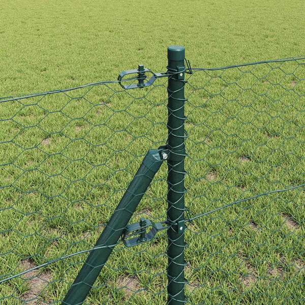 vidaXL Steber ograje. Zelena 10 x 0,6 m (36 mm mreža) Jeklo in PVC