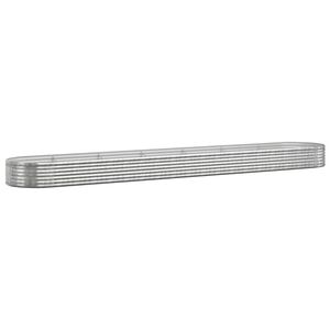 vidaXL Visoka greda iz cinkanega jekla 544x100x36 cm srebrna