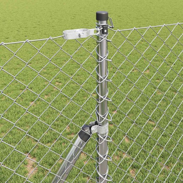 vidaXL Steber ograje. srebrna 10 x 1,4 m (40 x 40 mm mreža) Jeklo