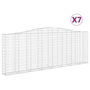 vidaXL Obokane gabion ko&scaron;are 7 kosov 400x30x140/160cm pocinkano železo