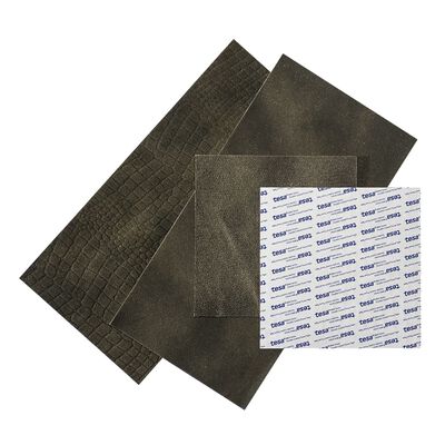 WallArt Usnjene ploščice Bonham dvobarvno črne 32 kosov