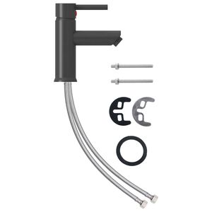 vidaXL Kopalni&scaron;ka armatura za umivalnik siva 130x176 mm
