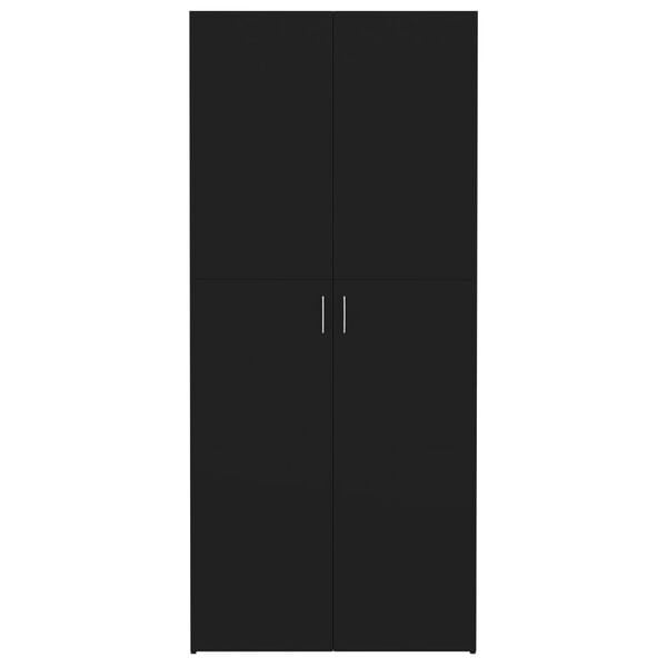 vidaXL Omara za čevlje črna 80x35,5x180 cm iverna plo&scaron;ča