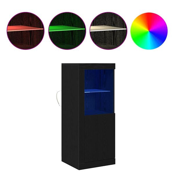 vidaXL Strani šal Črna 41 x 37 x 100 cm Konstruiran les