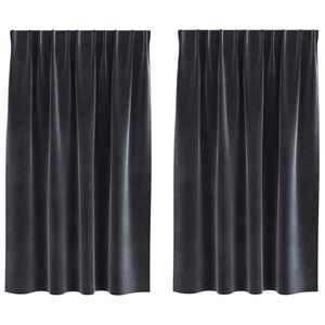 vidaXL Zatemnitvene zavese 2 kos Temno siva 140 x 140 cm Žamet