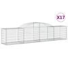 vidaXL Obokana gabionska ko&scaron;ara 17kosov 300x50x60/80 cm cinkano železo
