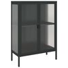 vidaXL Komoda črna 75x35x105 cm steklo in jeklo