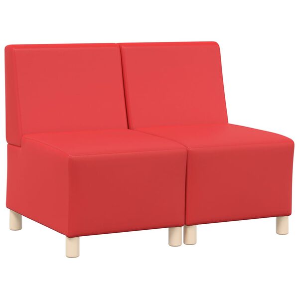 vidaXL Modularna sofa enota brez naslonov 2 pcs Rdeča 55 x 74 x 82 cm