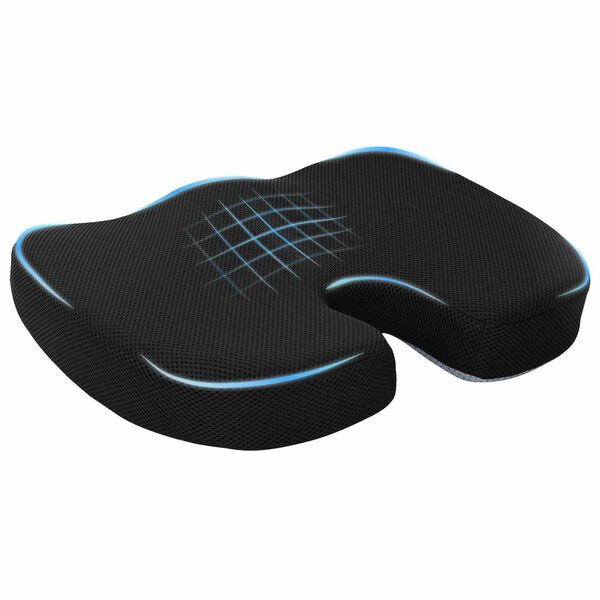 vidaXL Blazina za sedež Enobarvna Črna 47 x 36,5 x 8 cm Spominska pena