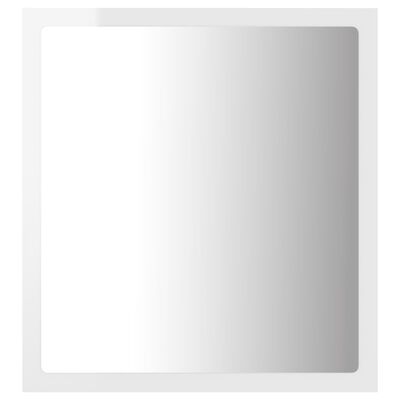 vidaXL LED kopalniško ogledalo visok sijaj belo 40x8,5x37 cm akril