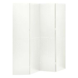 vidadXL Paravan 4-delni bel 160x180 cm jeklo