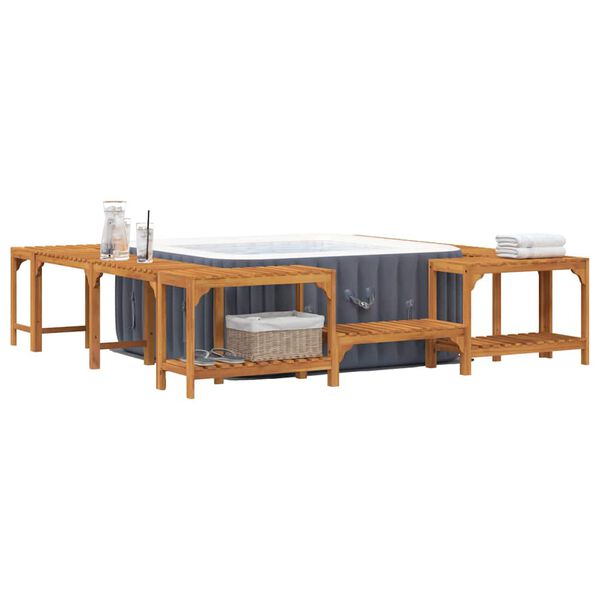 vidaXL Obrobje vroče kadi Rjava 230 x 230 cm Masiven les akacije