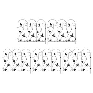 vidaXL Vrtna ograja Re&scaron;etka Črna 307 x 54,5 x 0,3 cm