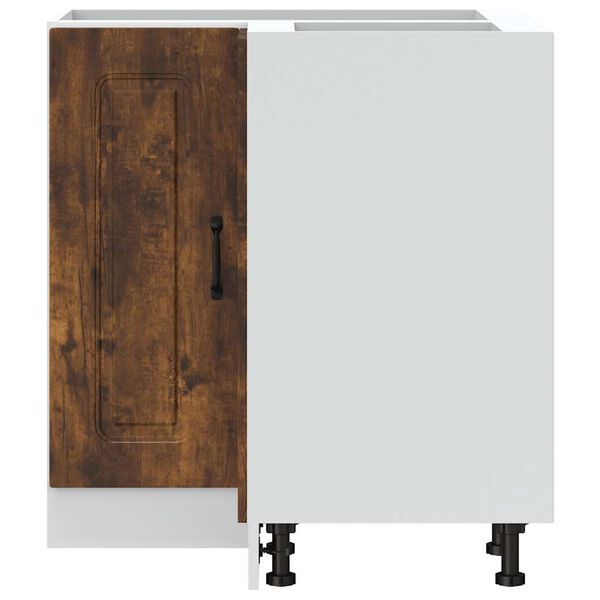 vidaXL Kuhinjska kotna osnovna omarica Kalmar dimljen hrast inž. les