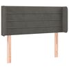 vidaXL LED posteljno vzglavje temno sivo 93x16x78/88 cm žamet