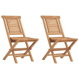 vidaXL Zložljivi vrtni stoli 2 kosa 47x63x90 cm trdna tikovina