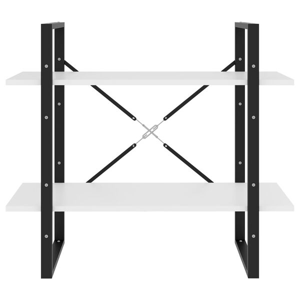 vidaXL Knjižna omara 2-nadstropna bela 80x30x70 cm iverna plošča