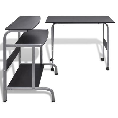 Set pisalne in računalniške mize za pisarno Črne barve
