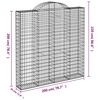 vidaXL Obokane gabion ko&scaron;are 12 kosa 200x30x200/220cm pocinkano železo
