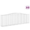 vidaXL Obokane gabion ko&scaron;are 9 kosov 400x50x120/140cm pocinkano železo