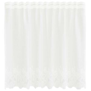 vidaXL Čipkasta Zavesa z zavesami Cvetlični Bela 80 x 150 cm Poliester