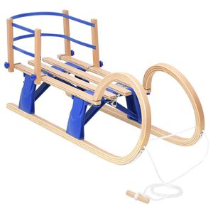 vidaXL Zložljive sani z naslonom 110 cm vezan les